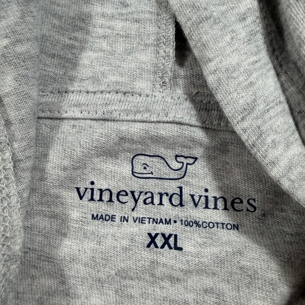 Vineyard Vines Mens Grey Heather LS Blank Hoodie T-Shirt 1V014097-039 XXL NWT - Picture 2 of 9